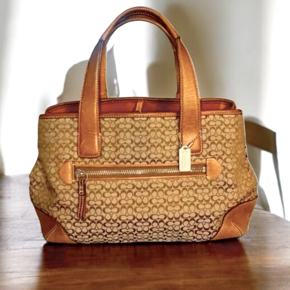 Coach 2002 Vintage Camel Tote Signature K2J-6620